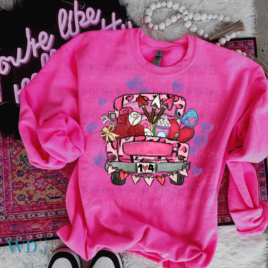 Valentines Truck DTF Transfer West Dale Designs
