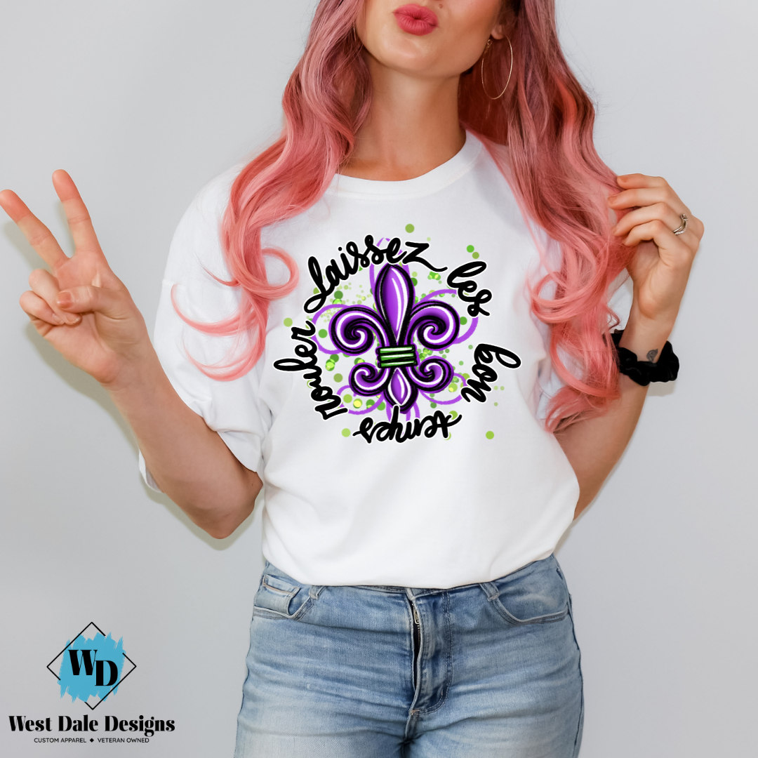 Laissez Les Bon Temps Rouler Black Text Graphic Tee