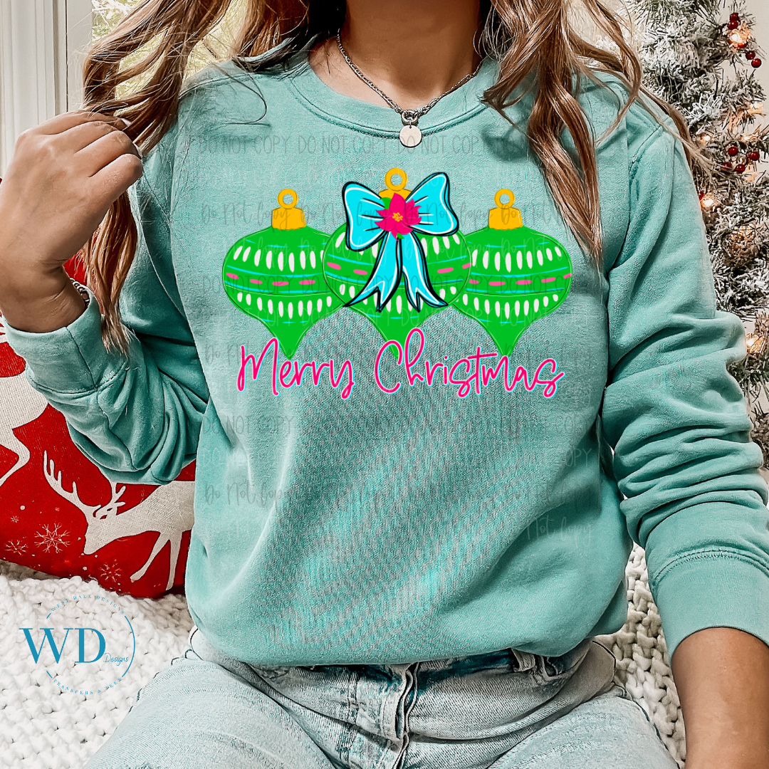 Merry Christmas Whimsy Ornaments DTF Transfer