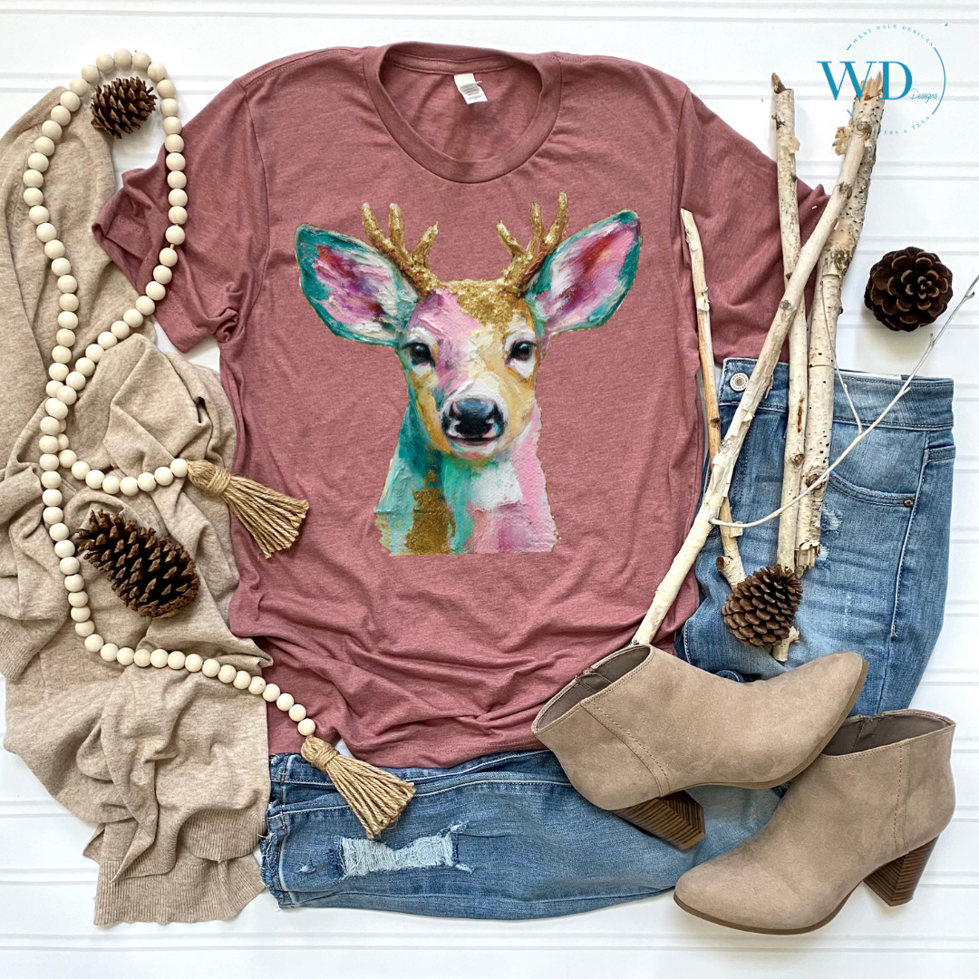 Painted Deer Graphic Tee