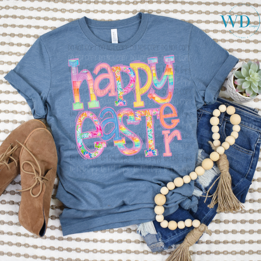 Happy Easter Bright DTF Transfer West Dale Designs