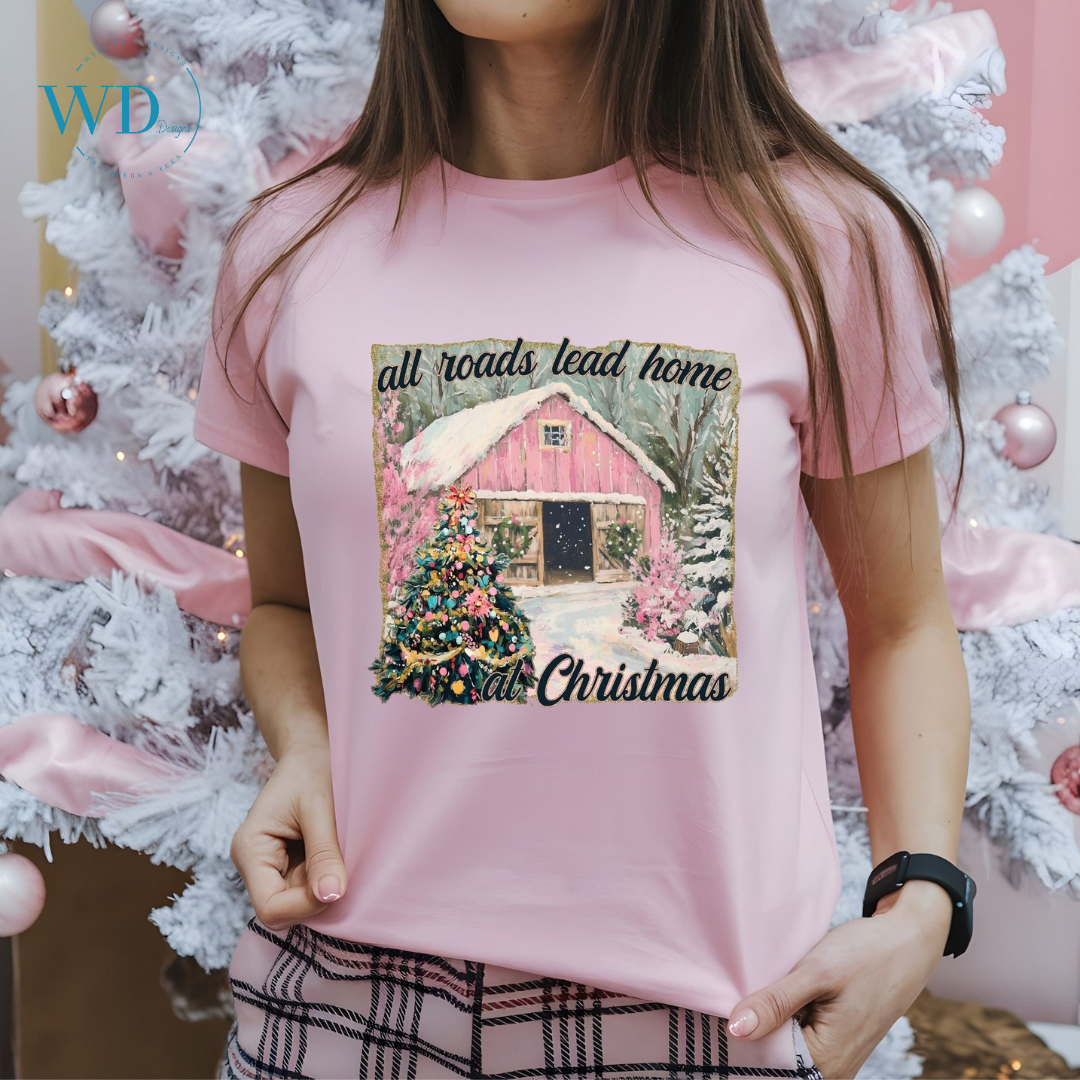All Roads Lead Home For Christmas Graphic Tee