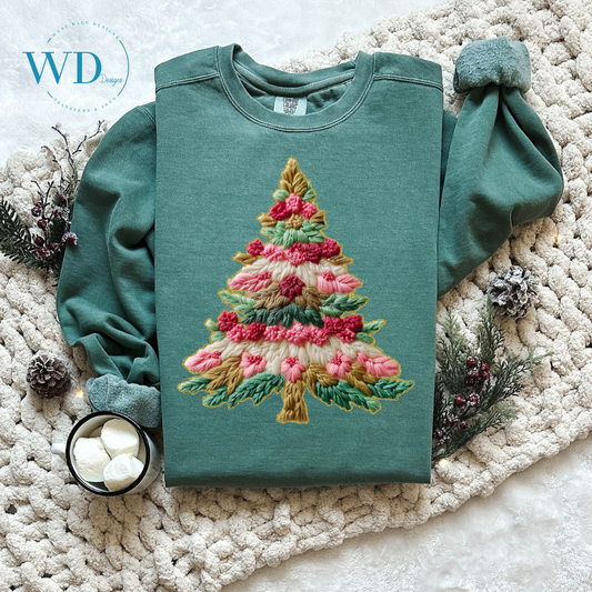 French Knot Christmas Tree Graphic Tee