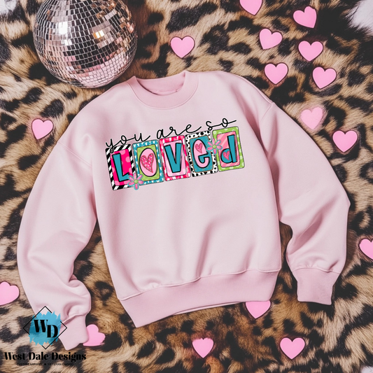 You Are So Loved Boxed Letters Graphic Tee