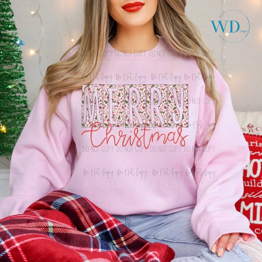 Merry Christmas Font Frames DTF Transfer BIA 2024