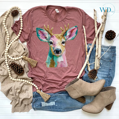 Painted Deer Graphic Tee
