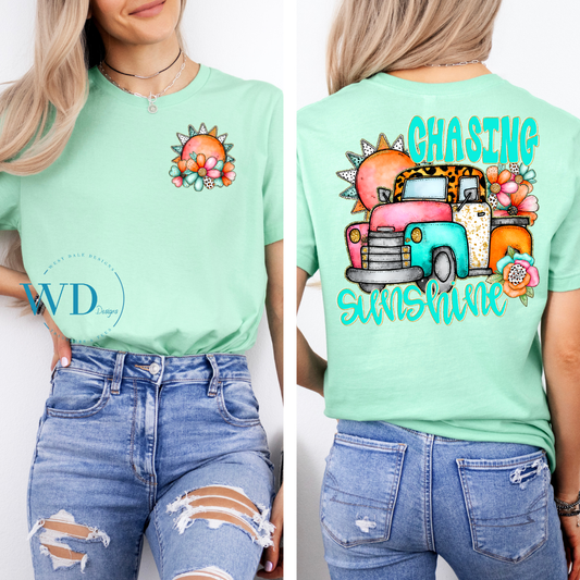 Chasing Sunshine Front Back Graphic Tee