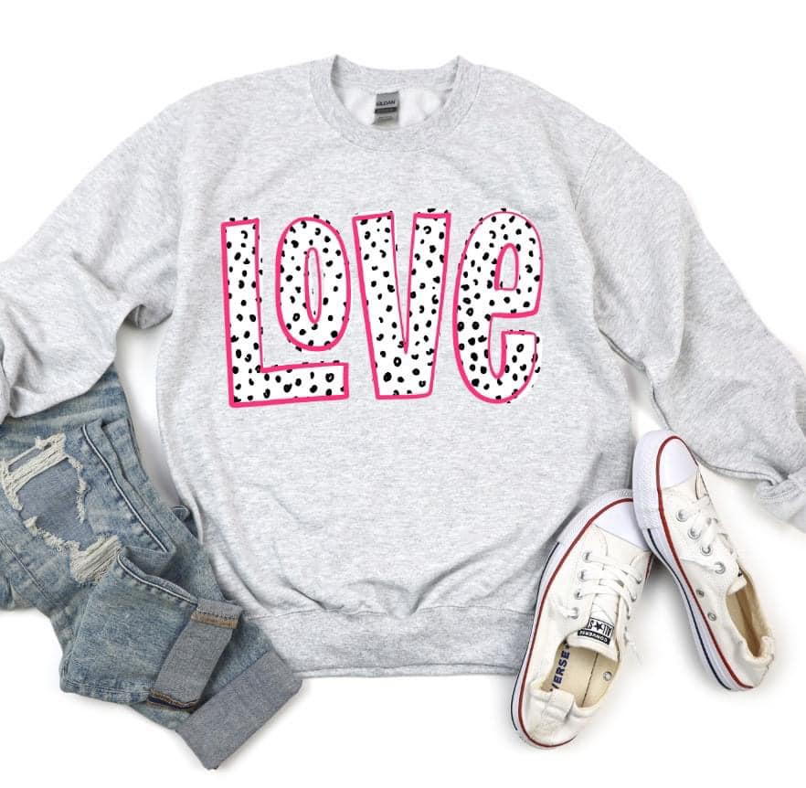 Love Doodle Black Mini Dots Graphic Tee