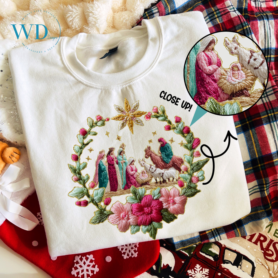 French Knot Nativty Graphic Tee
