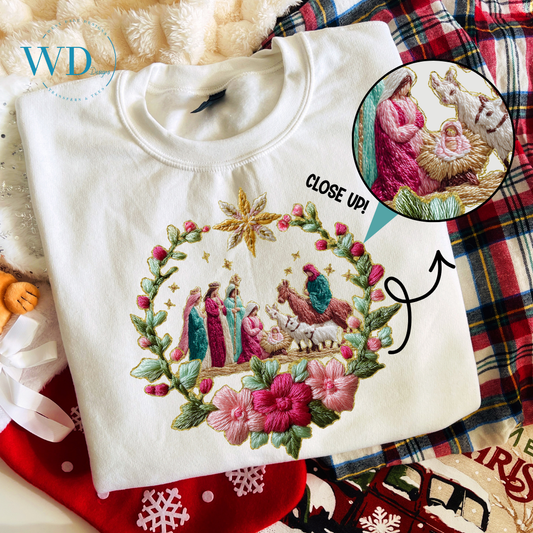 French Knot Nativty Graphic Tee
