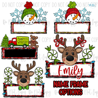 Personalized Name Christmas Frames DTF Transfer
