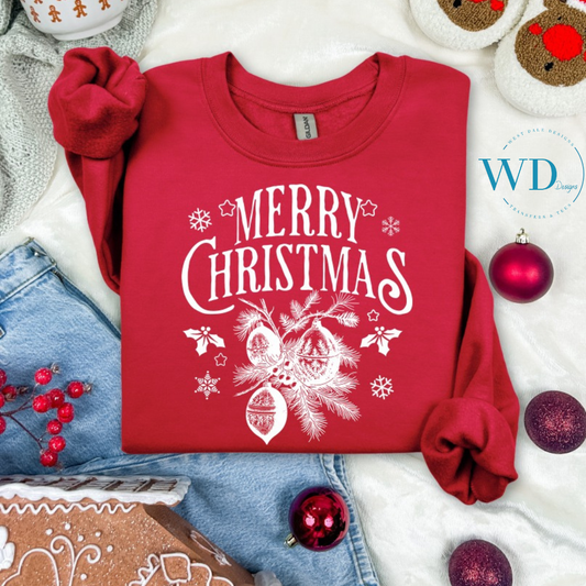 Merry Christmas Vintage White Graphic Tee
