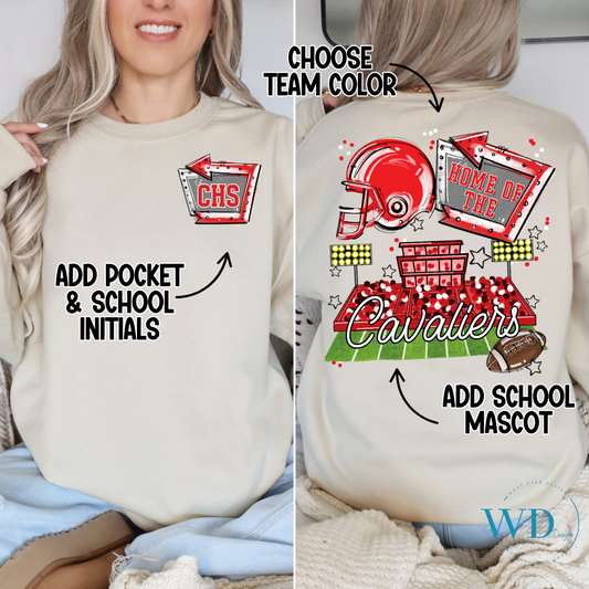Mascot Football Field Graphic Tee