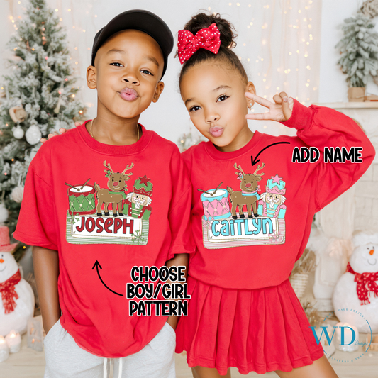 Kid's Christmas Name Plate DTF Transfer