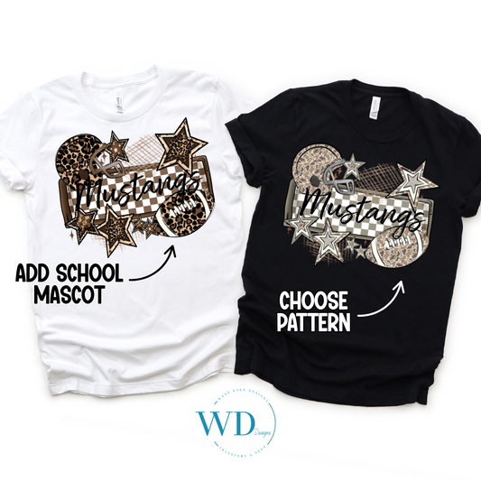 Mascot Camo/Leopard Name Frame Graphic Tee