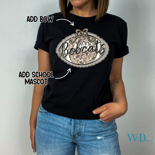 Camo Football Mascot Graphic Tee